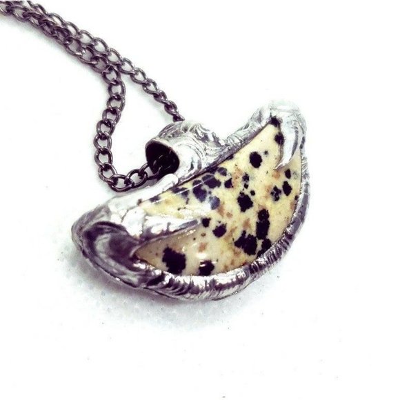 Gothic Dalmatian Jasper Crystal Necklace - Picture 2 of 12